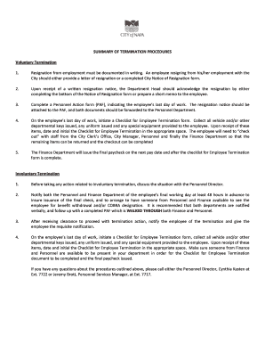Employee Termination Checklist
