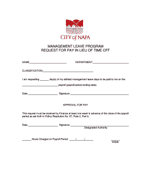 Management Leave Pay Request Form