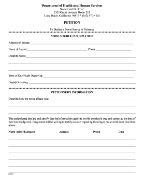 California Noise Nuisance Petition