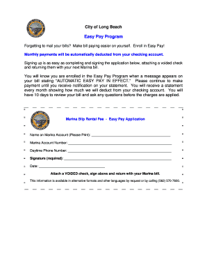 Marina Slip Rental Fee Easy Pay Application