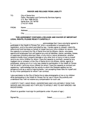 Waiver and Release from Liability