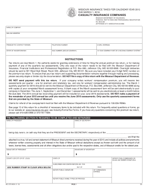 Missouri Insurance Premium Tax Return