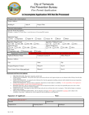 Fire Permit Application