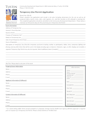 Temporary Use Permit Application