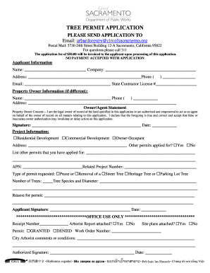 Tree Permit Application