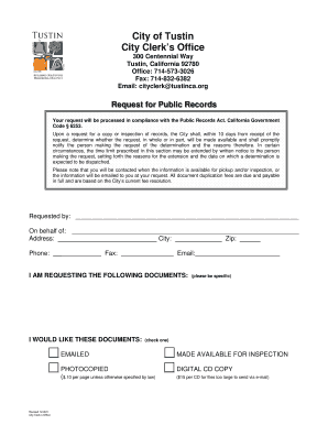 Request for Public Records