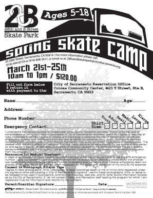 City of Sacramento Recreation Activity Waiver