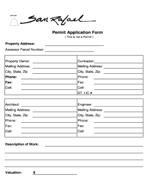 City of Permit Application Form