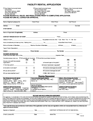 Facility Rental Application