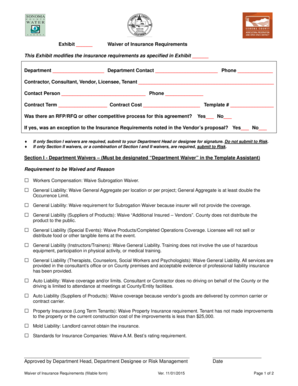 Waiver of Insurance Requirements