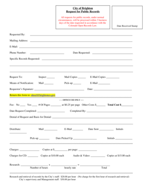 Colorado Public Records Request Form