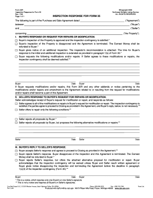 Form 35R Inspection Response