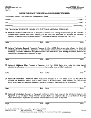 Short Sale Addendum Notice