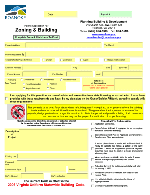 Roanoke Building Permit Application