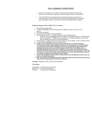 Fill Placement Permit Application