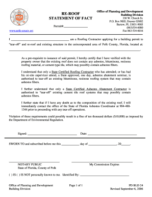 Florida Roofing Permit Application
