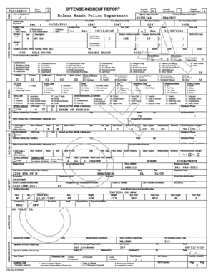 Florida Offense-Incident Report Form