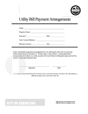 Utility Bill Payment Arrangements
