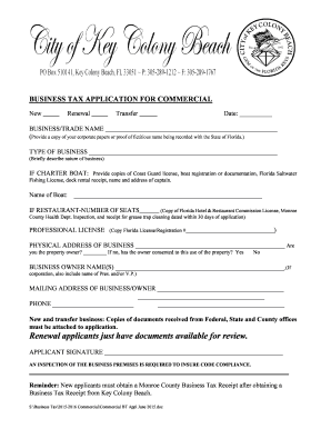 Florida Commercial Business Tax Application
