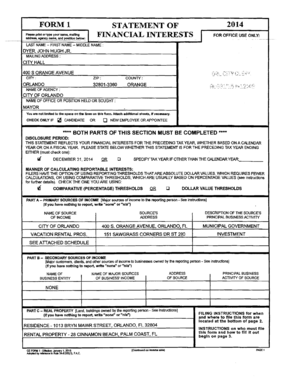Florida Statement of Financial Interests Form 1