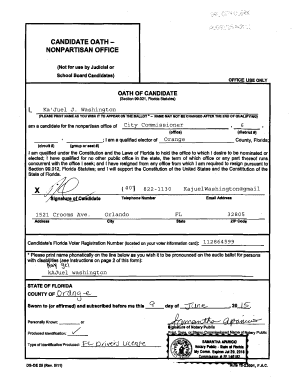 Florida Candidate Oath Form
