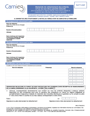 Demande de rattachement des enfants