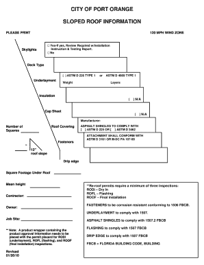 Sloped Roof Information Form