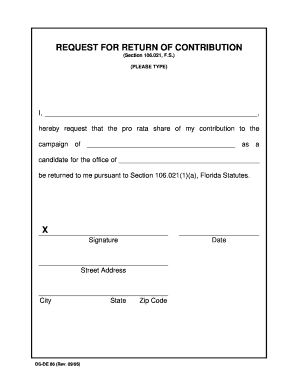 Request for Return of Contribution