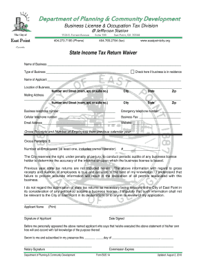 Georgia State Income Tax Return Waiver
