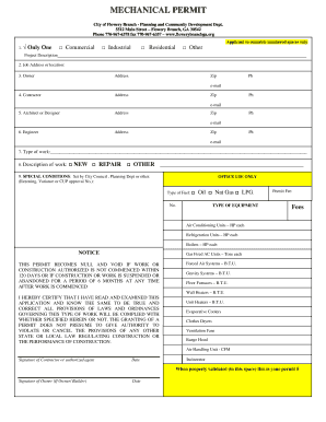 Mechanical Permit Application
