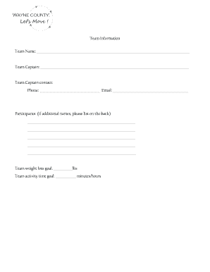 Team Information Form