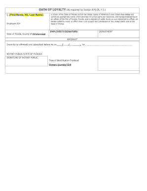 City of Tampa New Hire Forms