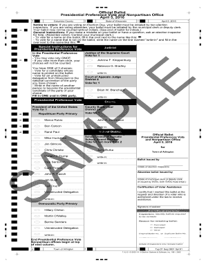 Wisconsin Presidential Preference Ballot