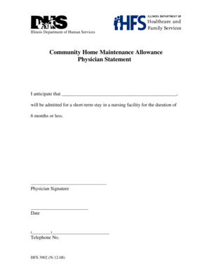 Illinois Physician Statement for Nursing Facility Admission