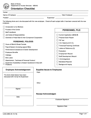 Illinois Employee Orientation Checklist