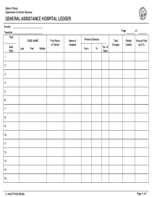 General Assistance Hospital Ledger