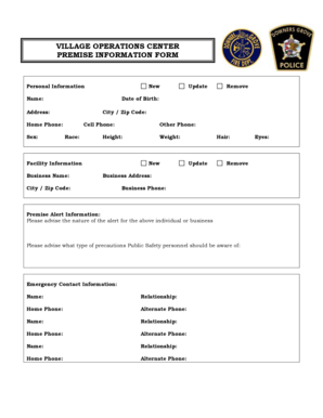 Premise Information Form