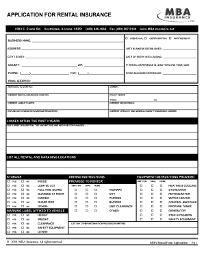 Rental Insurance Application