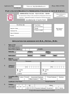 Indian College Admission Application Form