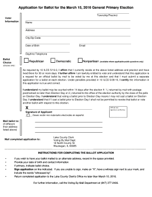 Illinois Voter Ballot Application