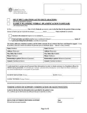 Self Declaration for Family Planning Support