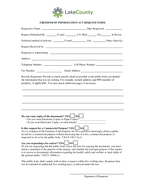 Freedom of Information Act Request Form