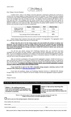 Village of Gurnee Electric Opt-Out Form