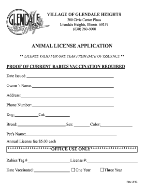 Animal License Application