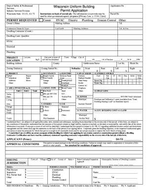 Wisconsin Uniform Building Permit Application