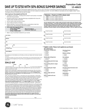 GE Cafe Appliance Rebate Form