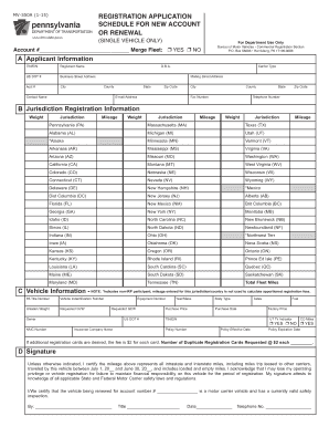 Pennsylvania Apportioned Registration Application
