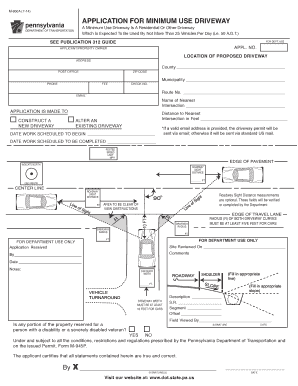 Pennsylvania Minimum Use Driveway Application