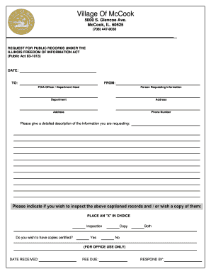 Illinois FOIA Request Form