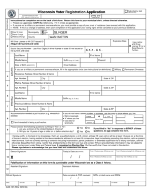 Wisconsin Voter Registration Application